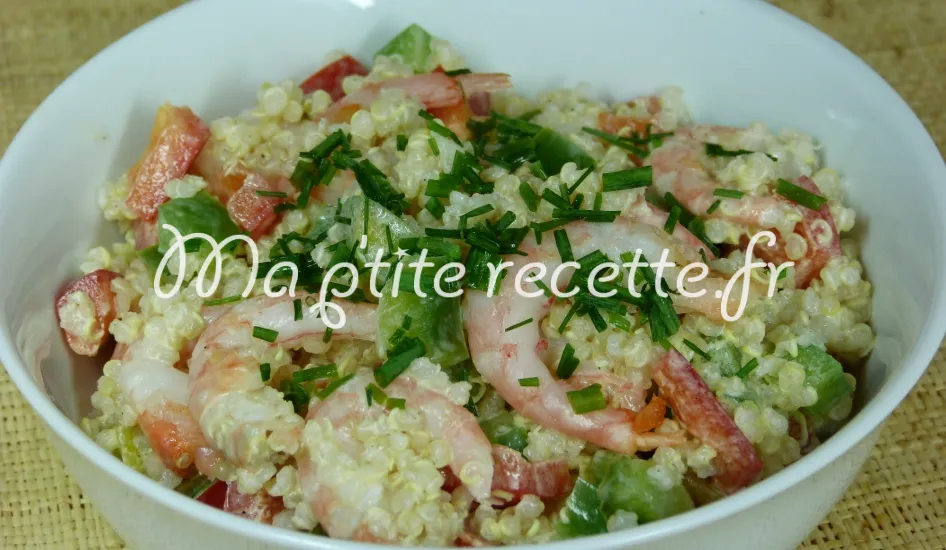salade de riz aux crevettes