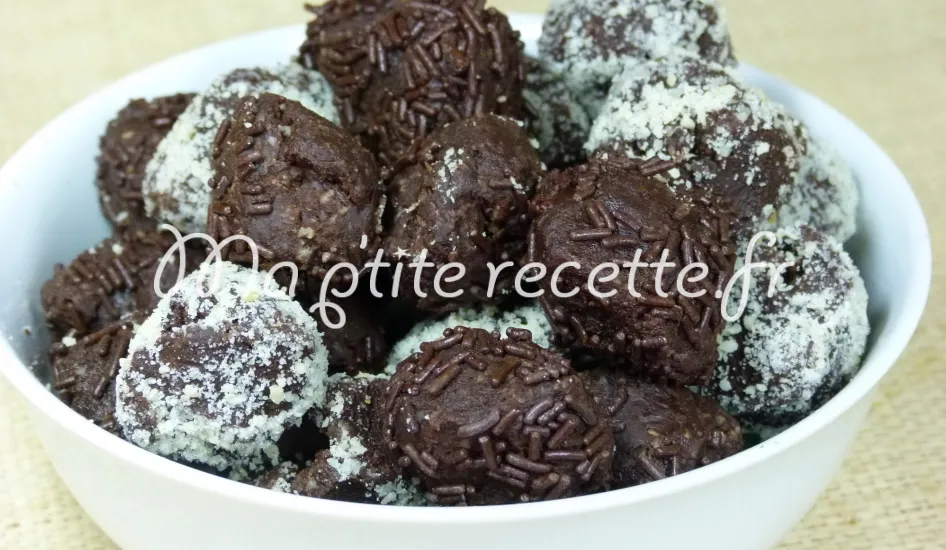 truffes aux amandes et chocolat