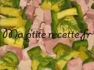 Photo recette brochettes de jambon et ananas