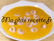 Photo recette soupe de butternut, poireaux et crevettes