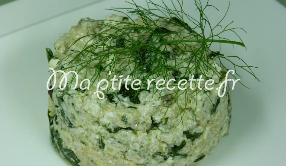 Photo recette quinoa à la ricotta, épinards et champignons