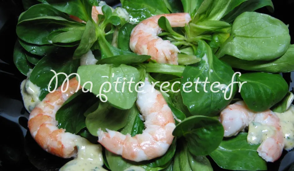 salade de mâche aux crevettes