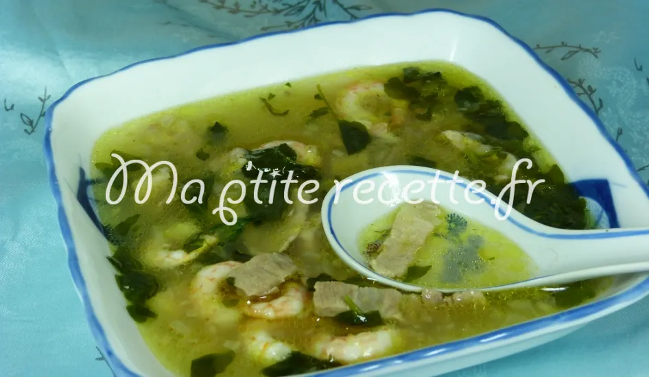 soupe de cresson ou brocolis aux crevettes