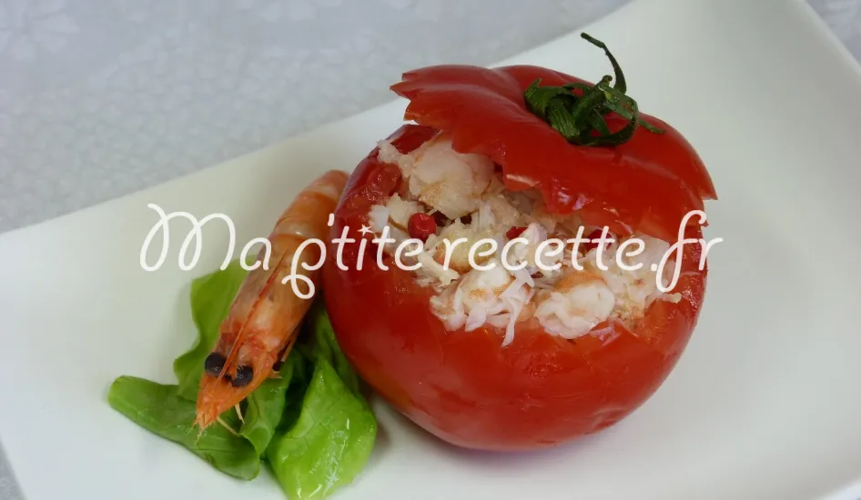 tomates farcies au crabe et aux crevettes