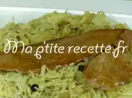 Photo recette gigot au genièvre à la choucroute